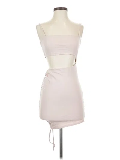 Pre-owned Prettylittlething Sleeveless Top Tan Strapless Neckline Tops