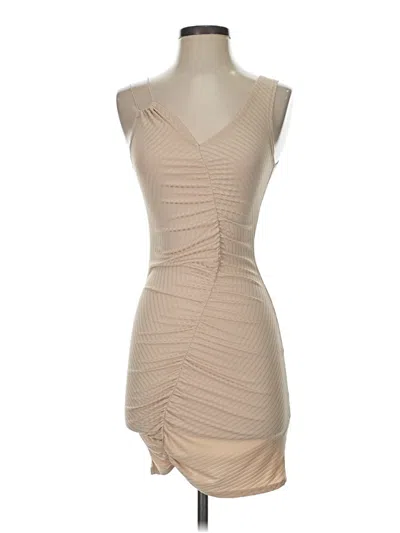 Pre-owned Prettylittlething Sleeveless Top Tan Sweetheart Neckline Tops