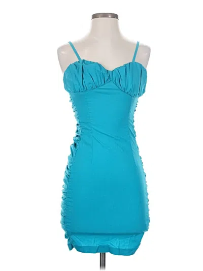 Pre-owned Prettylittlething Sleeveless Top Teal Sweetheart Neckline Tops