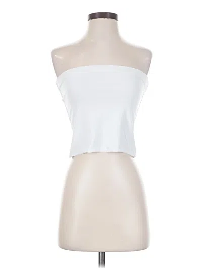 Prettylittlething Sleeveless Top White Strapless Neckline Tops
