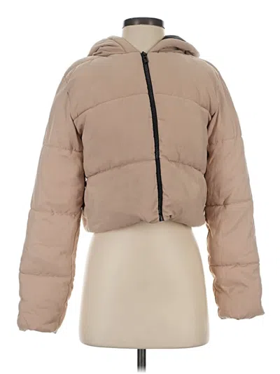 Pre-owned Prettylittlething Snow Jacket In Tan