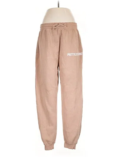 Pre-owned Prettylittlething Sweatpants In Tan