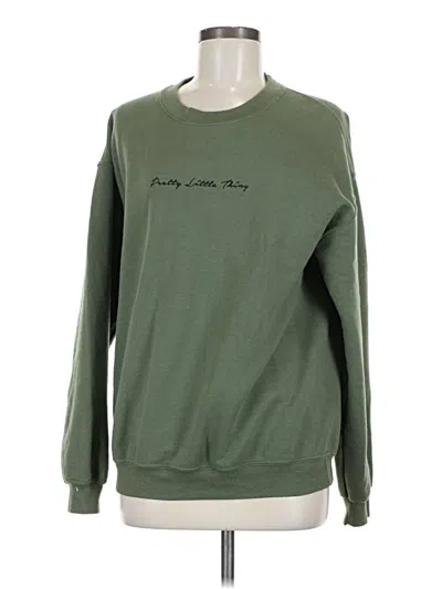 Pre-owned Prettylittlething Sweatshirt In Green