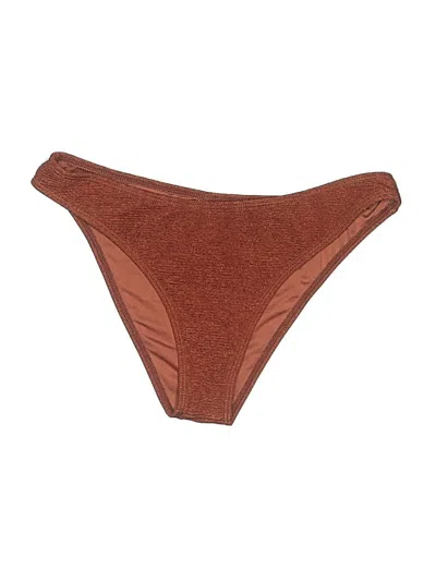 Pre-owned Prettylittlething Swimsuit Bottoms In Brown