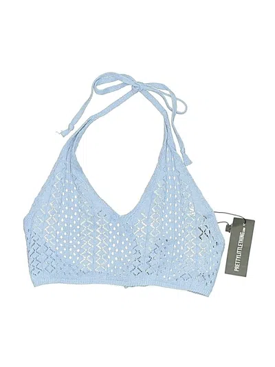 Prettylittlething Swimsuit Top Blue Swimwear