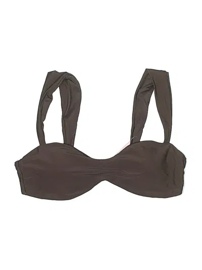Pre-owned Prettylittlething Swimsuit Top Brown Swimwear
