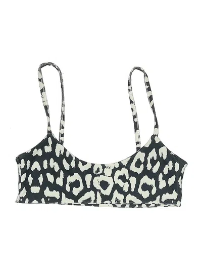 Pre-owned Prettylittlething Swimsuit Top Ivory Animal Print Pattern Swimwear