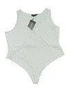 Prettylittlething Swimsuit Top White Polka Dots Pattern Swimwear In White
