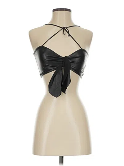 Pre-owned Prettylittlething Tank Top Black Halter Neckline Tops