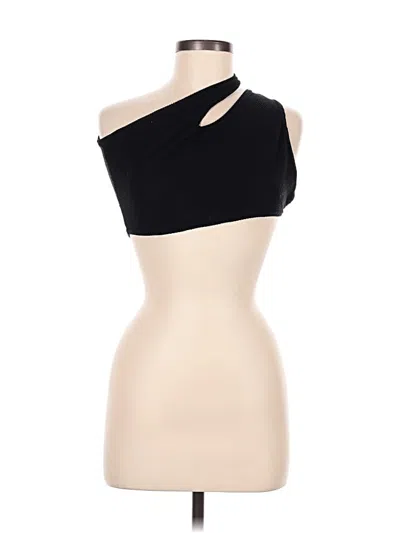 Pre-owned Prettylittlething Tank Top Black One Shoulder Neckline Tops