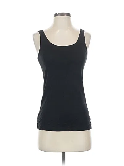 Pre-owned Prettylittlething Tank Top Black Solid Pattern Scoop Neck Tops