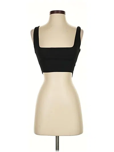 Pre-owned Prettylittlething Tank Top Black Strapless Neckline Tops