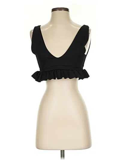 Pre-owned Prettylittlething Tank Top Black Strapless Neckline Tops