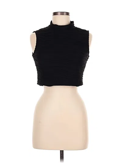 Pre-owned Prettylittlething Tank Top Black Turtleneck Tops