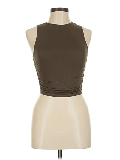 Pre-owned Prettylittlething Tank Top Brown Halter Neckline Tops