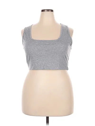 Pre-owned Prettylittlething Tank Top Gray Strapless Neckline Tops