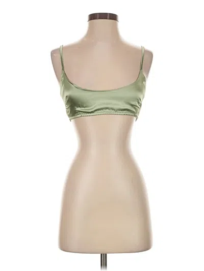Pre-owned Prettylittlething Tank Top Green Strapless Neckline Tops
