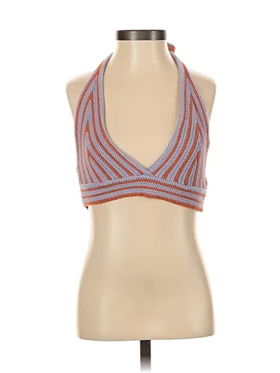 Pre-owned Prettylittlething Tank Top Orange Halter Neckline Tops