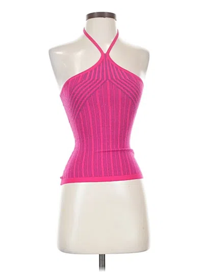 Pre-owned Prettylittlething Tank Top Pink Halter Neckline Tops