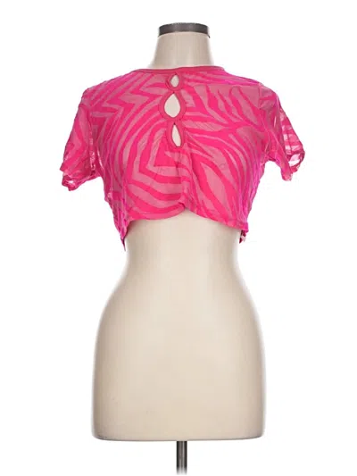Pre-owned Prettylittlething Tank Top Pink Halter Neckline Tops