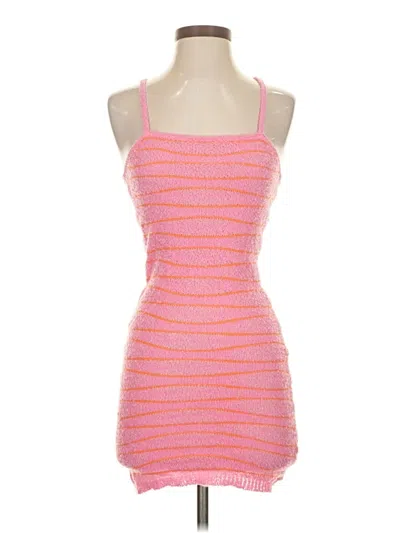 Prettylittlething Tank Top Pink Strapless Neckline Tops