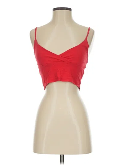 Pre-owned Prettylittlething Tank Top Red Strapless Neckline Tops