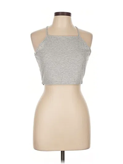 Pre-owned Prettylittlething Tank Top Silver Halter Neckline Tops