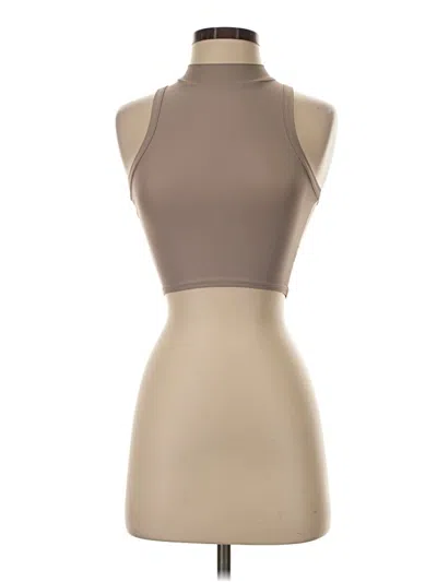 Pre-owned Prettylittlething Tank Top Tan Halter Neckline Tops