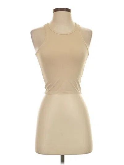 Pre-owned Prettylittlething Tank Top Tan Halter Neckline Tops