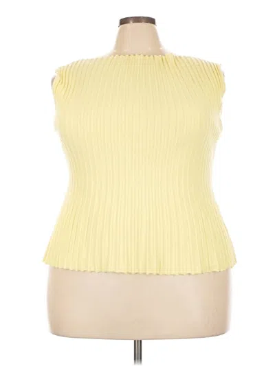 Pre-owned Prettylittlething Tank Top Yellow Halter Neckline Tops