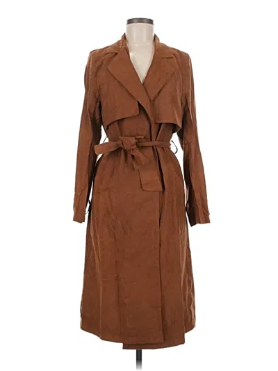 Pre-owned Prettylittlething Trenchcoat In Brown