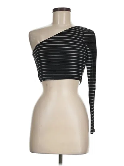 Pre-owned Prettylittlething Tube Top Black One Shoulder Neckline Tops