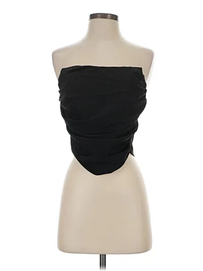 Pre-owned Prettylittlething Tube Top Black Strapless Neckline Tops