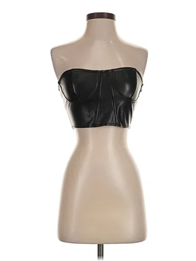 Pre-owned Prettylittlething Tube Top Black Strapless Neckline Tops