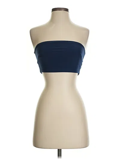 Pre-owned Prettylittlething Tube Top Blue Strapless Neckline Tops
