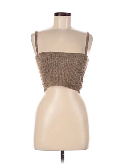 Prettylittlething Tube Top Brown Strapless Neckline Tops