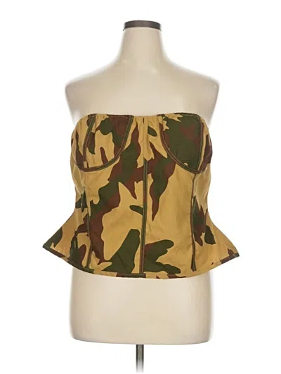 Prettylittlething Tube Top Gold Strapless Neckline Tops