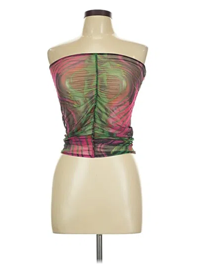 Pre-owned Prettylittlething Tube Top Green Strapless Neckline Tops