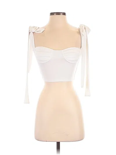 Pre-owned Prettylittlething Tube Top Ivory Strapless Neckline Tops