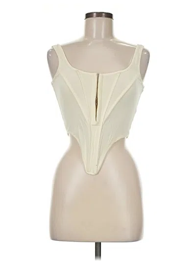 Pre-owned Prettylittlething Tube Top Ivory Strapless Neckline Tops