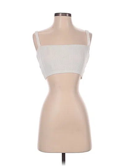 Pre-owned Prettylittlething Tube Top Ivory Strapless Neckline Tops