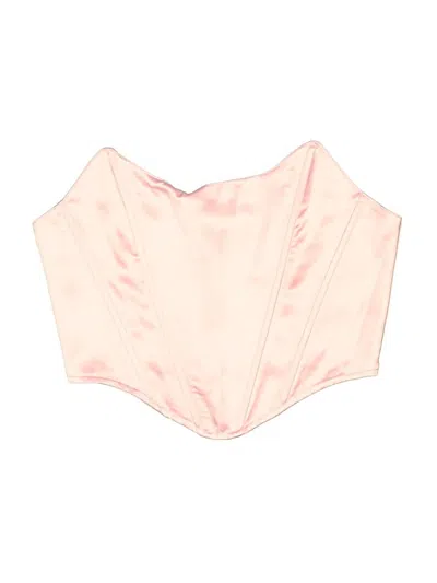 Pre-owned Prettylittlething Tube Top Pink Strapless Neckline Tops