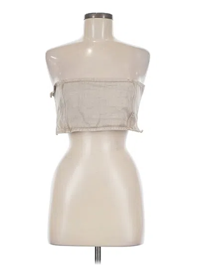 Pre-owned Prettylittlething Tube Top Silver Strapless Neckline Tops