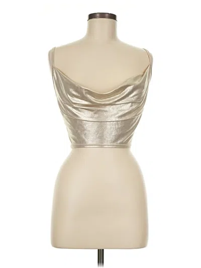 Pre-owned Prettylittlething Tube Top Silver Strapless Neckline Tops