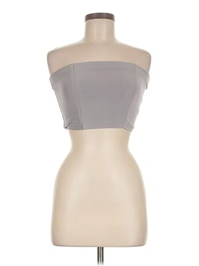 Prettylittlething Tube Top Silver Strapless Neckline Tops In Gray