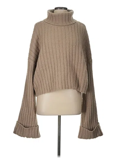 Pre-owned Prettylittlething Turtleneck Sweater In Tan