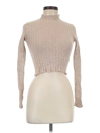 Pre-owned Prettylittlething Turtleneck Sweater In Tan