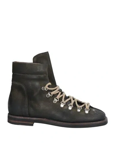 Preventi Woman Ankle Boots Dark Green Size 8 Leather