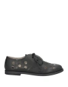 Preventi Woman Lace-up Shoes Black Size 8 Leather In Black