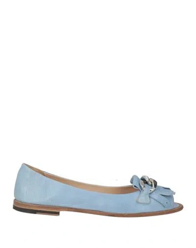 Preventi Woman Loafers Sky Blue Size 7 Calfskin